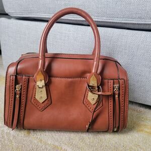 Anthropologie Vegan Leather Doctors Bag in Cognac